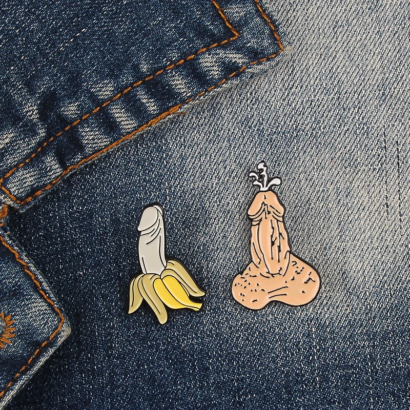 Мужская уединенная брошь значок мультфильм фрукт банан эмаль булавка подарок