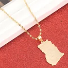 Ожерелья из нержавеющей стали золотого цвета с подвеской в виде карты Ганы, очаровательные ювелирные изделия в подарок