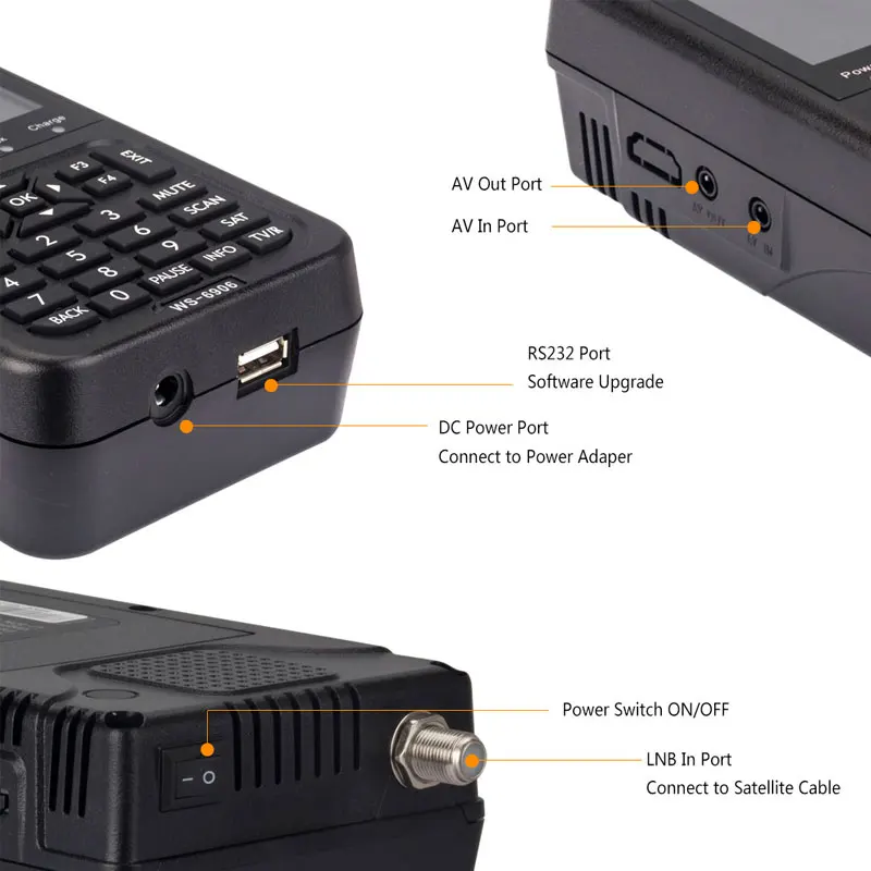 SATXTREM Satlink WS-6906 спутниковый искатель 3," DVB-S FTA 6906 цифровой спутниковый измеритель ws 6906 satlink с Li-on Baterry