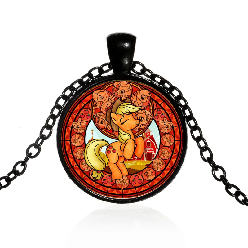 SONGDA My Little Horse Baoli Poni Princess ожерелье Радужная лошадь художественное фото стеклянный купол для девочек детское ожерелье мультяшное ювелирное изделие