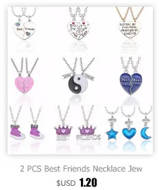 3 Pieces / Set Fashion Best Friends Forever Heart Shaped Pendant Unisex Necklace Commemorative Friendship Gift Dropshipping BFF