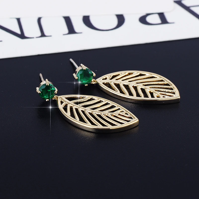 Brincos Classic Trendy Delicate Piercing Gold Leaves Jewelry For Girl Drop Earrings Party Engagement Accessories | Украшения и