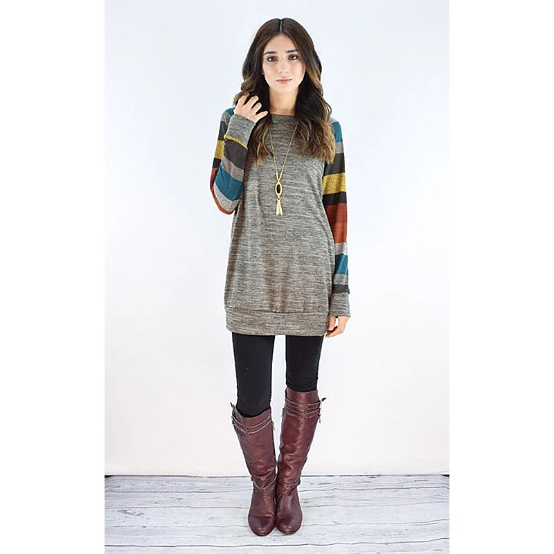 2017 Весна новое поступление Повседневный свободный женский базовый свитер