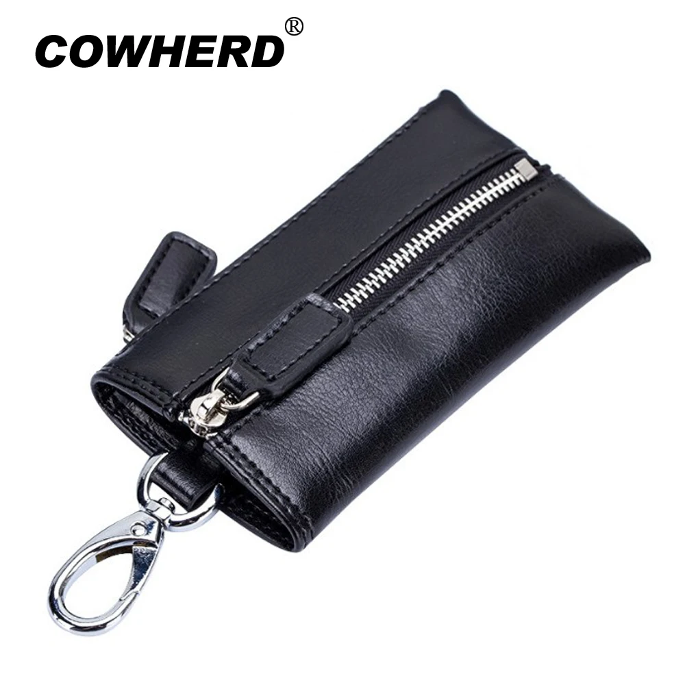COWHERD мужские кошельки для ключей на молнии в стиле ретро повседневные от машины