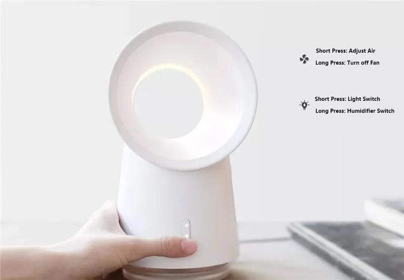 Xiaomi Youpin Happy Life 3 в 1 мини-вентилятор охлаждения без полосок Настольный вентилятор увлажнитель воздуха светодиодный светильник