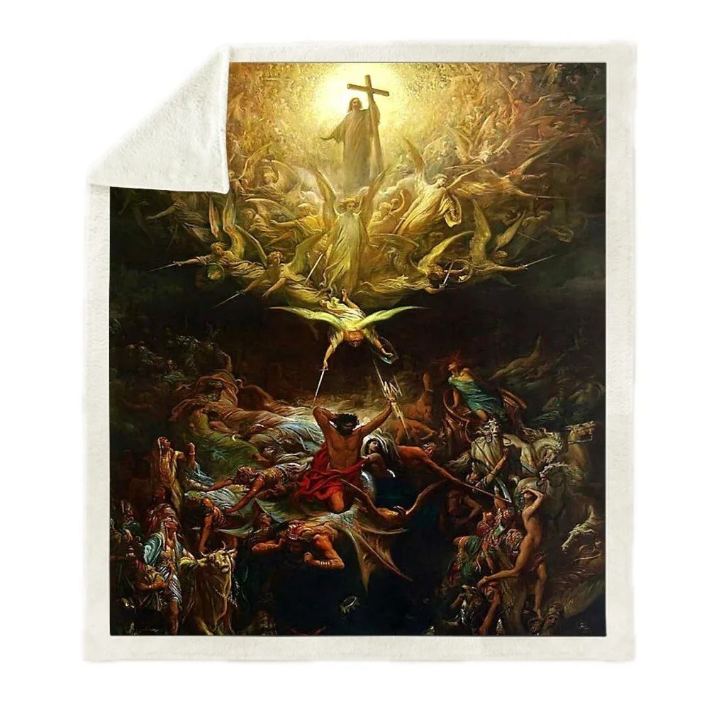 Religion Jesu 3D печать одеяло на искусственном меху диван диване Туризм пикника обратно в школу одеяло покрывало постельные принадлежности пледы флис взрослых одеяло - Цвет: Армейский зеленый