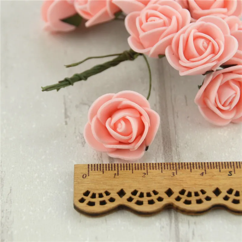 

144Pcs/lot Mini Multicolor Pe Rose Artificial Foam Rose Bouquet Wedding Home Decoration Scrapbooking DIY Wreath Fake Flower