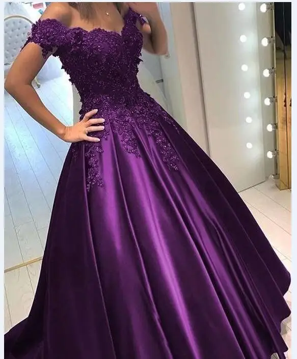 Purpel Vestidos Largos De Fiesta темно-синие кружевные платья с открытыми плечами для выпускного вечера Abendkleider современное вечернее платье - Цвет: Purpel