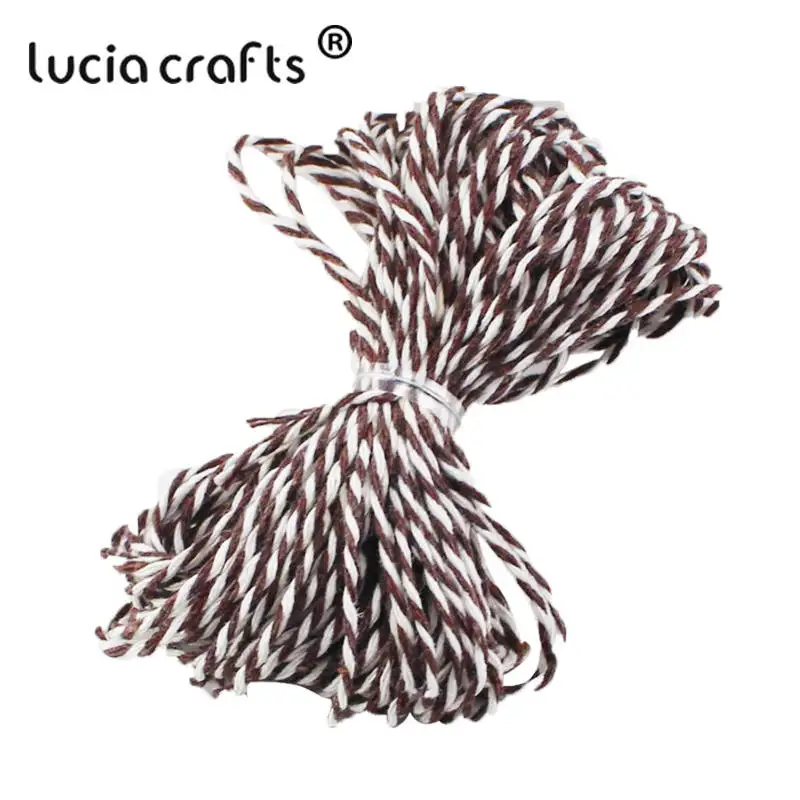 Lucia crafts распродажа! Двойной Цветной хлопковый шпагат для пекаря, хлопковые шнуры, нитка для шпагата, сделай сам, 10 м/упак. W0403