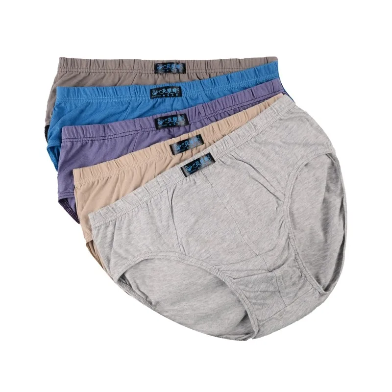 Трусы мужские большого размера 100% хлопок 5 шт./лот удобное нижнее белье