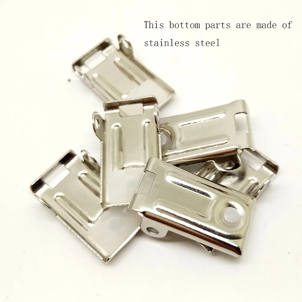 

100pcs/lot metal suspender clips 1" wholesale metal bear suspender clips enamel pacifier clips cheapest
