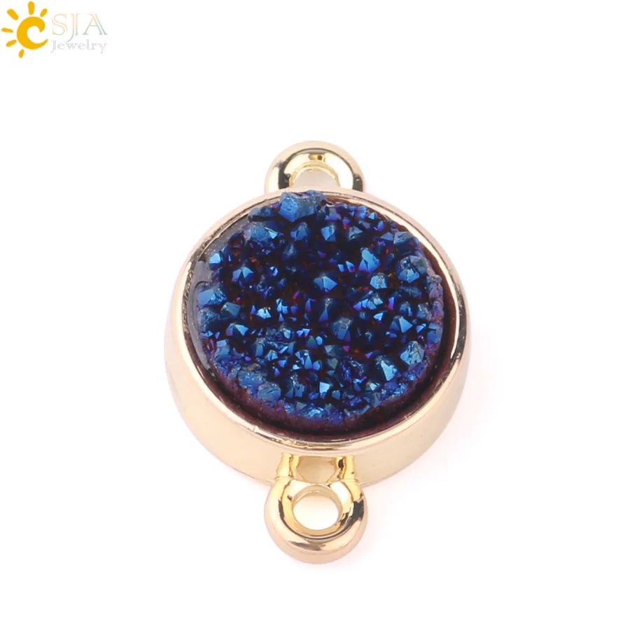 CSJA высококачественный соединитель бусин из друзы смешанные золотистые