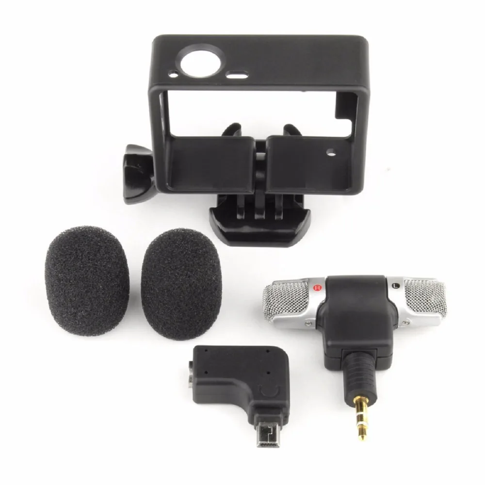 7 в 1 для GoPro Hero 3 + 4 Mini USB 5 мм микрофон рамка винт пряжка адаптер Аксессуары