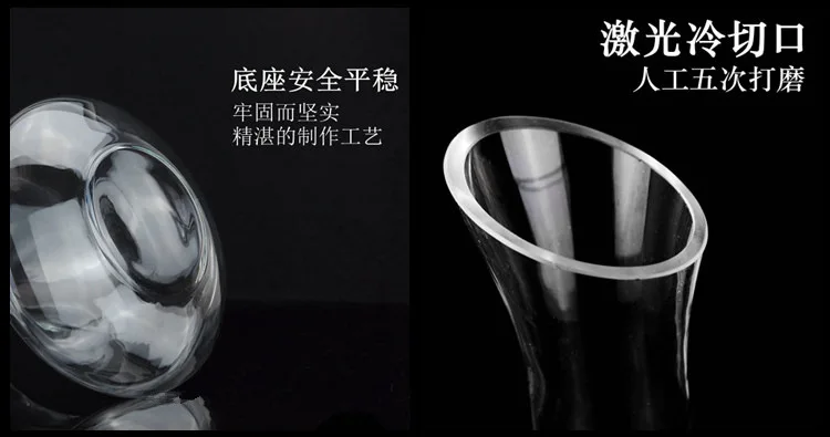 Стеклянный графин для вина 1 шт. 1500 мл виски карамельный косой чайник рта кувшин