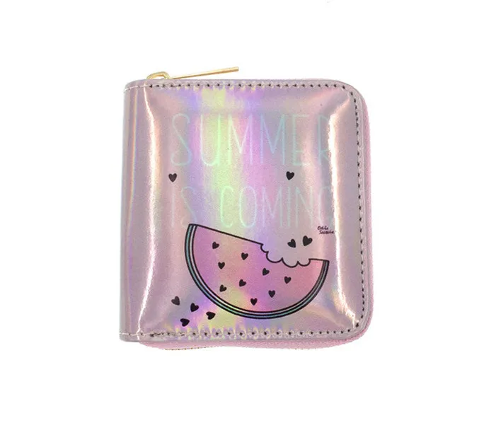 26 short purse JR Новинка, короткий кошелек из искусственной кожи на молнии с рисунком арбуза, панды, кота, кролика, медведя, животных, для девушек, кошелек для денег, ID, карт, кошелек для монет - Цвет: 26 short purse JR