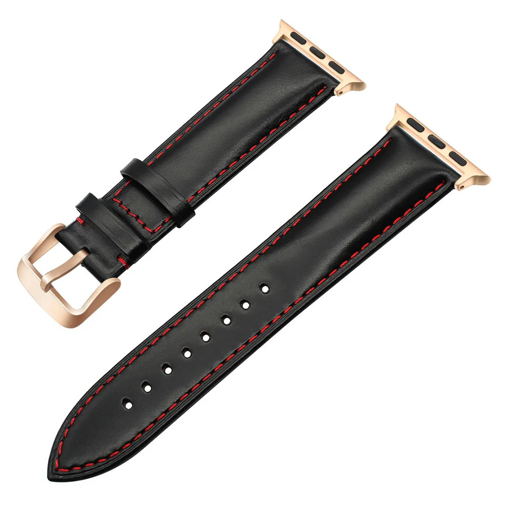 Ремешок из натуральной телячьей кожи для iWatch Apple Watch SE 38 мм 40 42 44 Series 6 5 4 3 2 1 ремешок