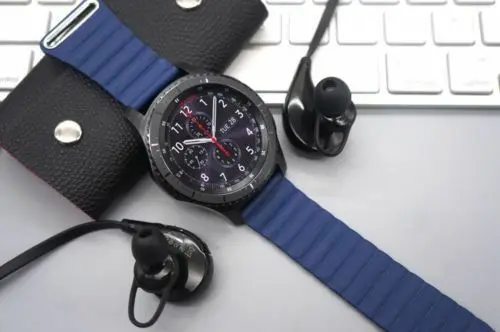Blue 22 мм ремешок для часов из натуральной кожи с магнитным замком для samsung gear S3 Frontier/Classic - Цвет ремешка: Blue