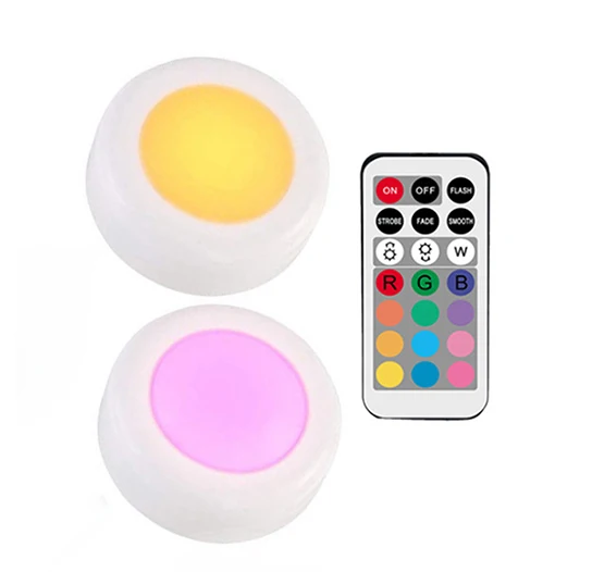 2 lamp 1 controller Беспроводной светодиодный светильник шайба s RGB 12 цветов затемняемый сенсорный датчик Светодиодная подсветка под шкаф для закрытого гардероба Лестницы прихожей ночника - Цвет: 2 lamp 1 controller