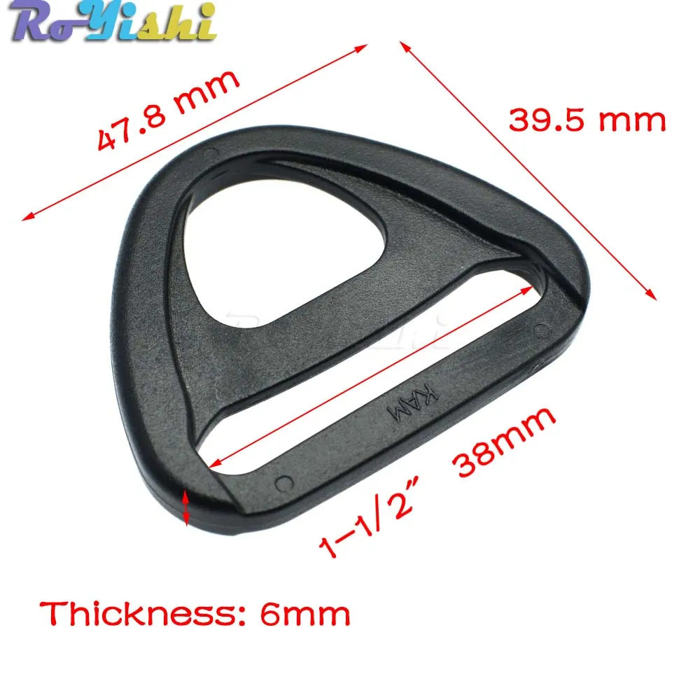 Webbing Size 38mm Пластмассовый регулятор с вертлюжным зажимом d-образного кольца с петлей для крепления рюкзака - Цвет: Webbing Size 38mm