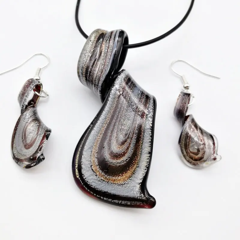 6 компл./лот в китайском стиле спираль черное стекло ювелирные изделия вечерние