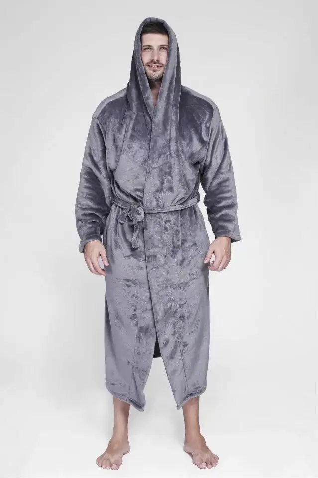 Плюс размер XXXL 160 кг халат для мужчин балахон с капюшоном зимний с длинным рукавом Изысканный плюшевый мужской Халат парные халаты унисекс