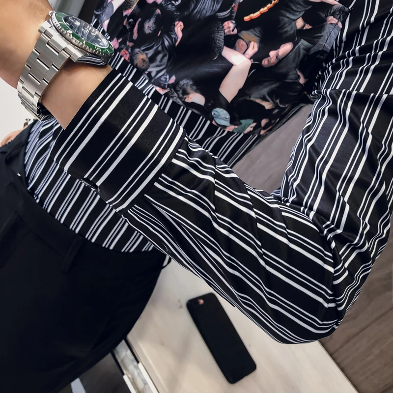 Фирменная Новинка Для мужчин рубашка Мода 2018 Осень Slim Fit Бизнес смокинг с