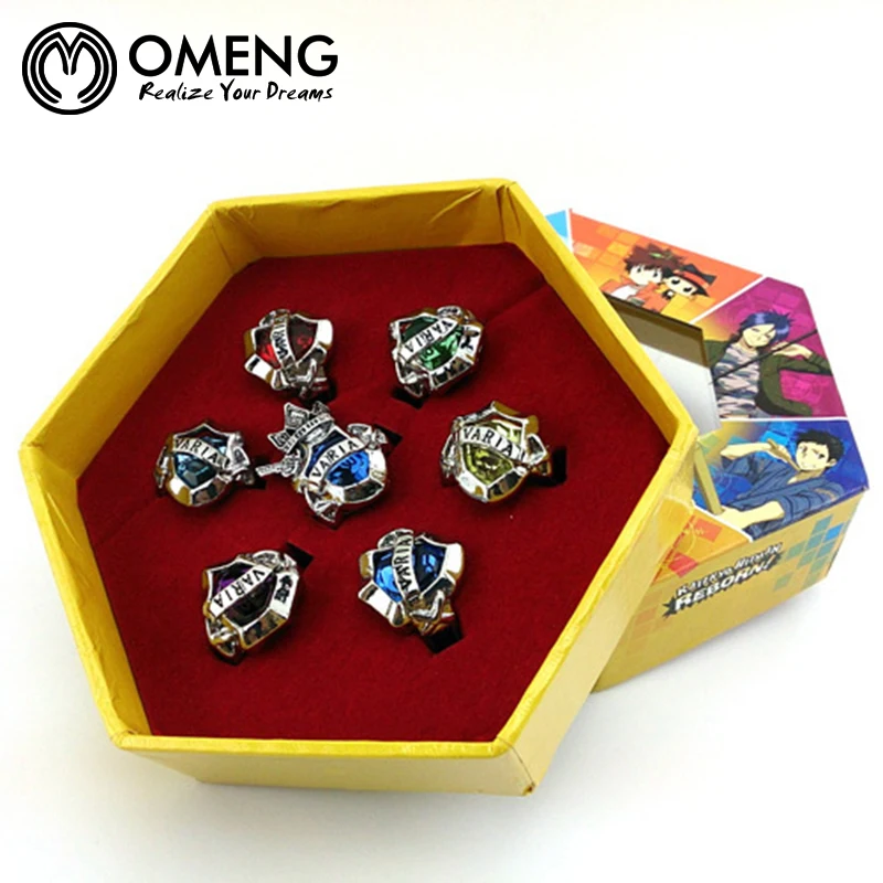Omeng Горячая Аниме Katekyo Hitman Reborn Савада Tsunayoshi кольца Vongola комплект OJZ059|vongola rings set|ring