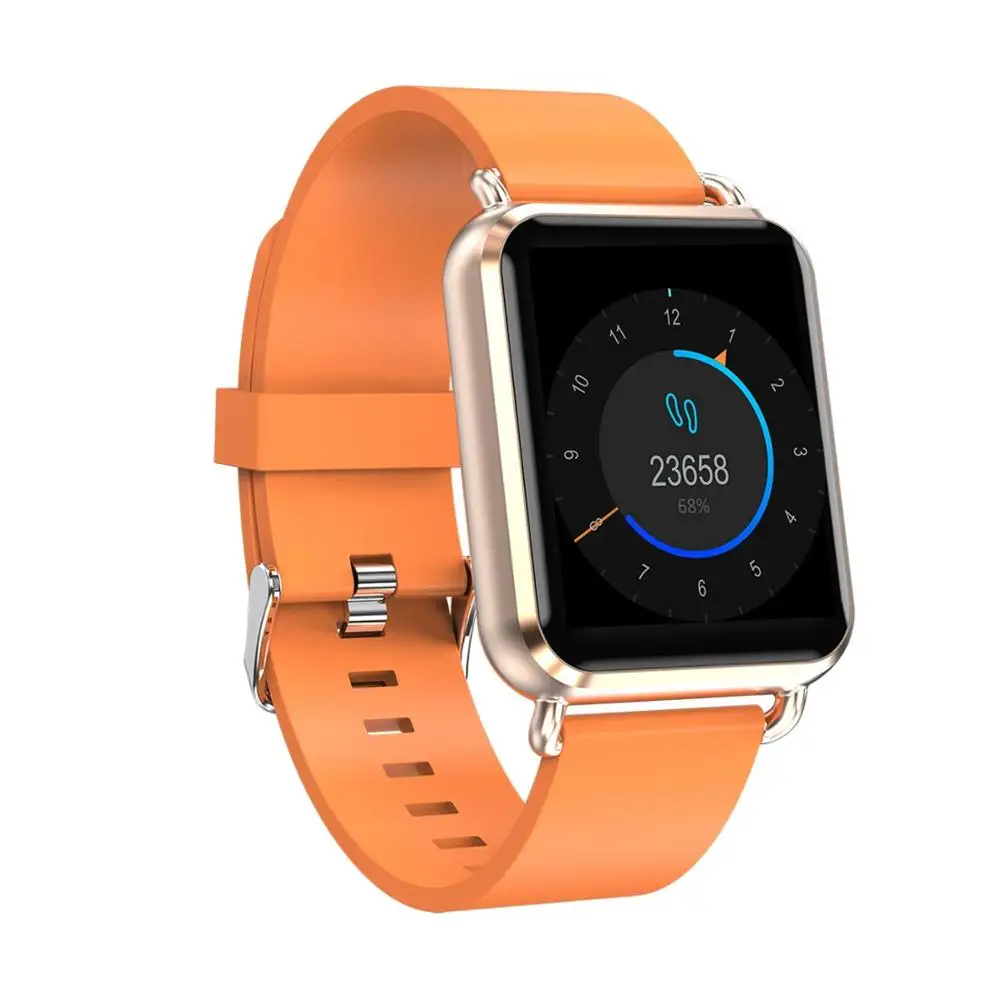 leather orange Умный Браслет фитнес-трекер с кровяным давлением умный Браслет пульсометр цветные умные часы с сенсорным экраном для мужчин и женщин - Цвет: leather orange