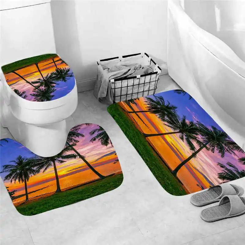 Bathroom mat 3 шт. нескользящий коврик для ванной с рыбьей чешуей, коврик для ванной комнаты, кухонный коврик, коврик для ванной комнаты, коврик для туалета, моющийся Tapete@ 12 - Цвет: Bathroom mat