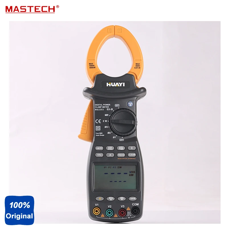 MASTECH MS2203 3 фазный цифровой Мощность коррекция коэффициента зажим для тестера RS232