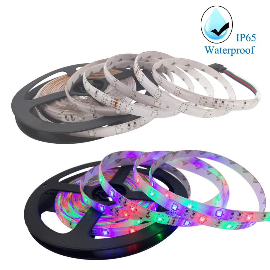 СВЕТОДИОДНАЯ лента SMD 5050 RGB лента Диодная лента RGB 5050 DC 12 V 5 M 10 M гибкая лента полный набор DIY контроллер и адаптер