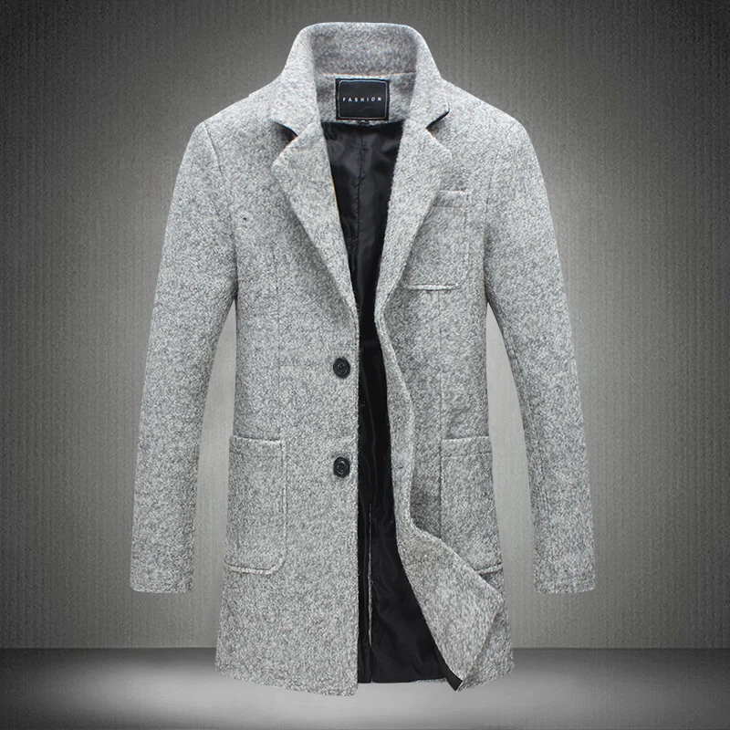 Мужской Тренч BSETHLRA осенне зимний однотонный из 40% шерсти 2019|trench men|brand trenchtrench brand |