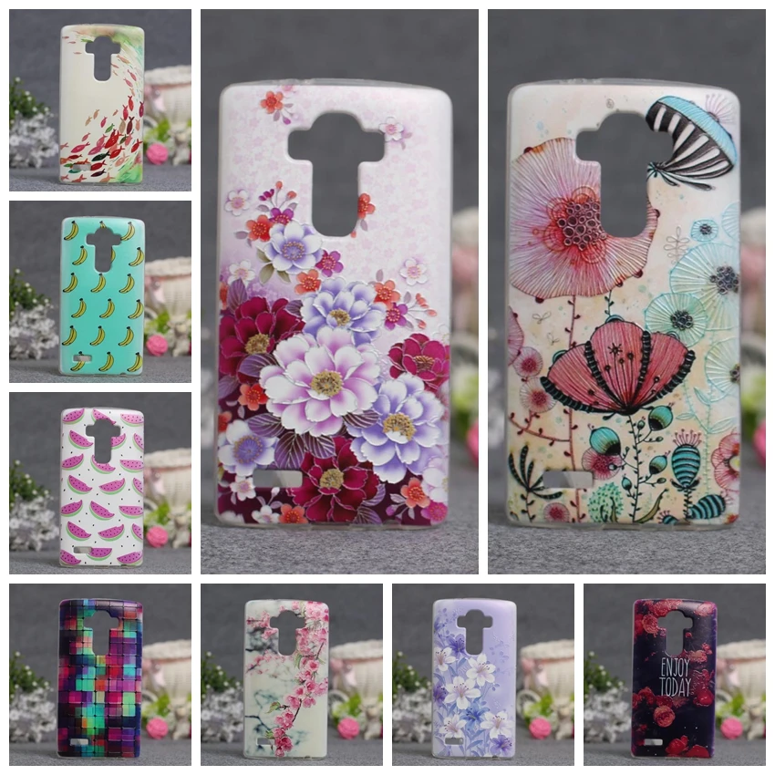 Новый роскошный чехол для телефона LG G4 с 3D-рельефной цветочной живописью на задней стороне, из ТПУ-покрытия силиконовый защитный чехол.