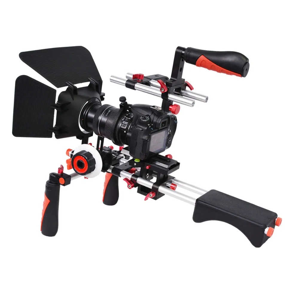 5 в 1 DSLR Rig Kit C образный стабилизатор для крепления на плече/Матовая коробка/Непрерывный фокус/Dslr клетка с ручкой стабилизатор steadicam