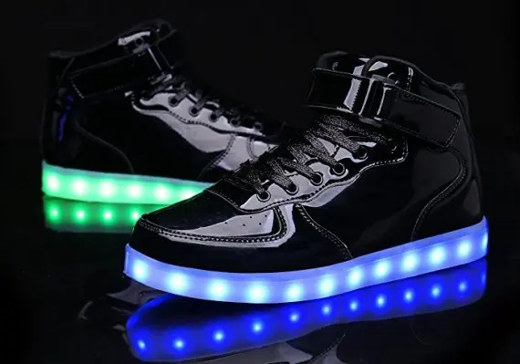 High Top Men Led Shoes with Remote Comtrol Luminous Light Up For adults 7 Colors Flashing Casual USB Charge | Обувь