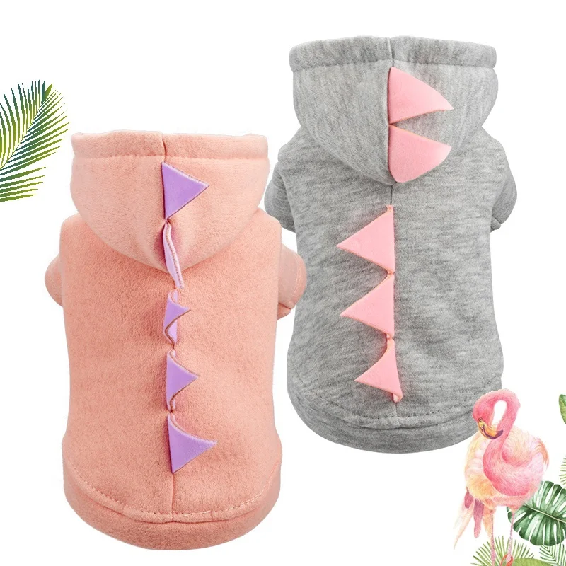 Осенние куртки для собак Dinasour Teddy Pet худи с кошкой Одежда для маленьких домашних животных 2 цвета XS S M L XL