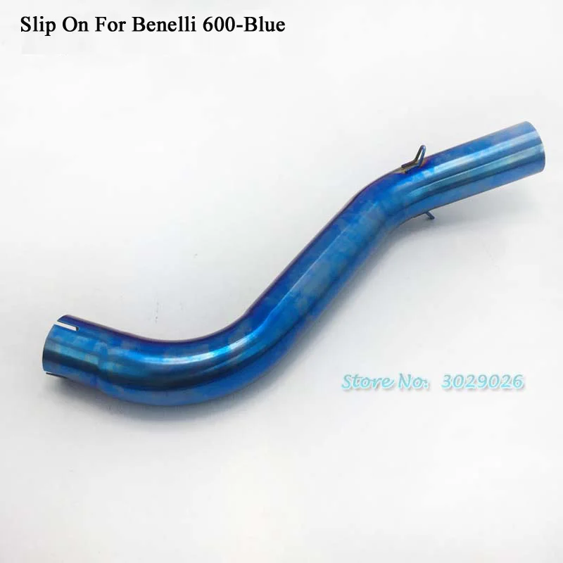 

For Beneli 600 Huanglong 600 Connector Middle Link Pipe Stainless Steel without Exhaust Muffler Escape Outlet 51mm Blue Chrome