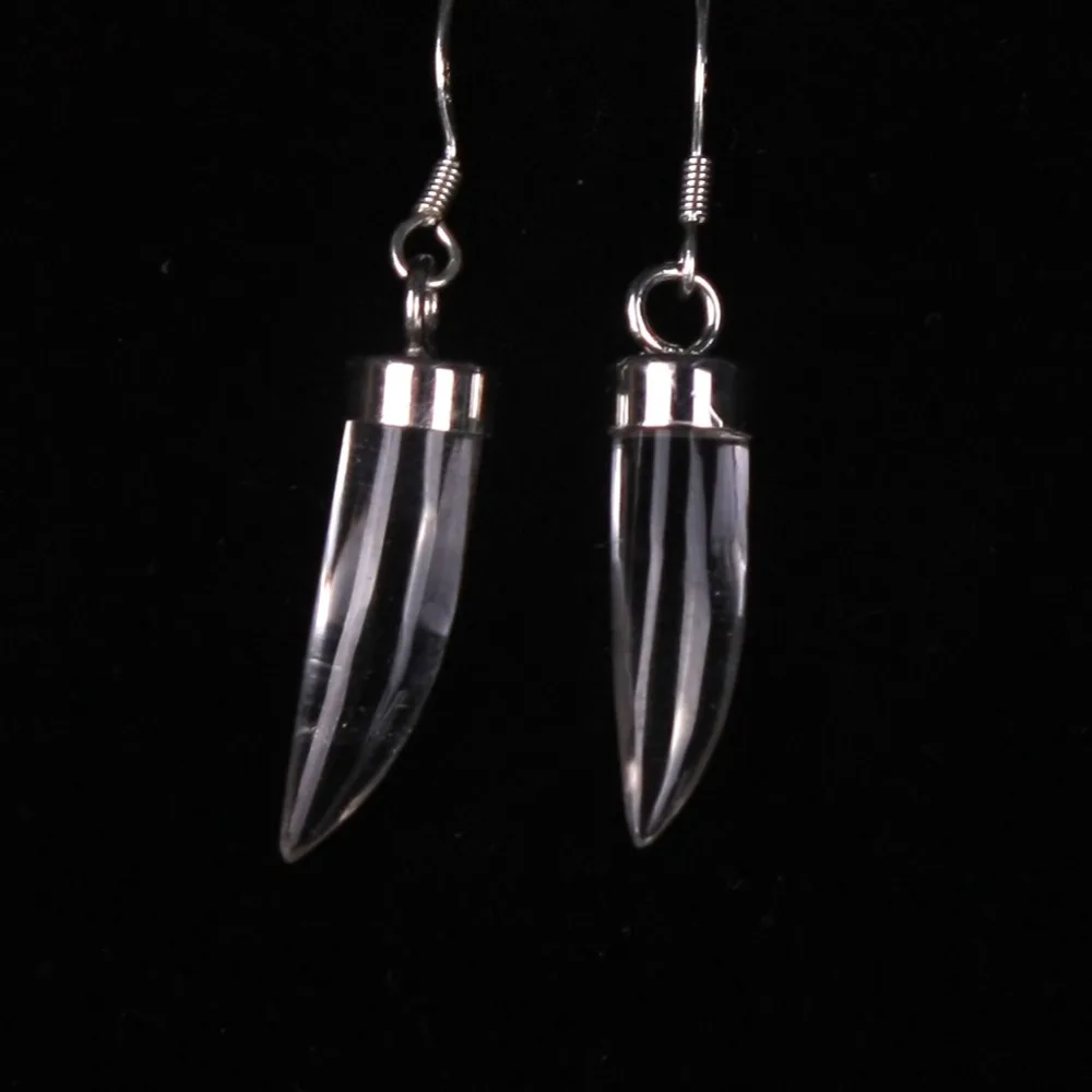 Супер милые белые Кристальные кварцевые Висячие серьги для женщин прозрачные Drusy