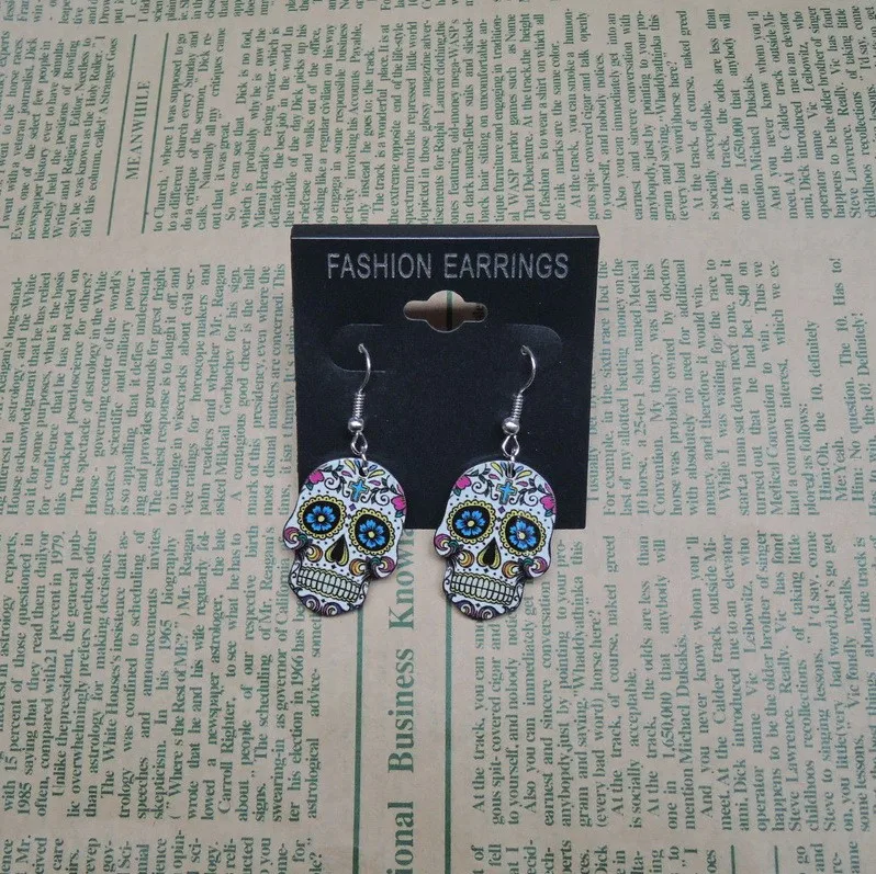 Калавера сладко-Сладкая причудливая серьга с черепом s праздновать мексиканский