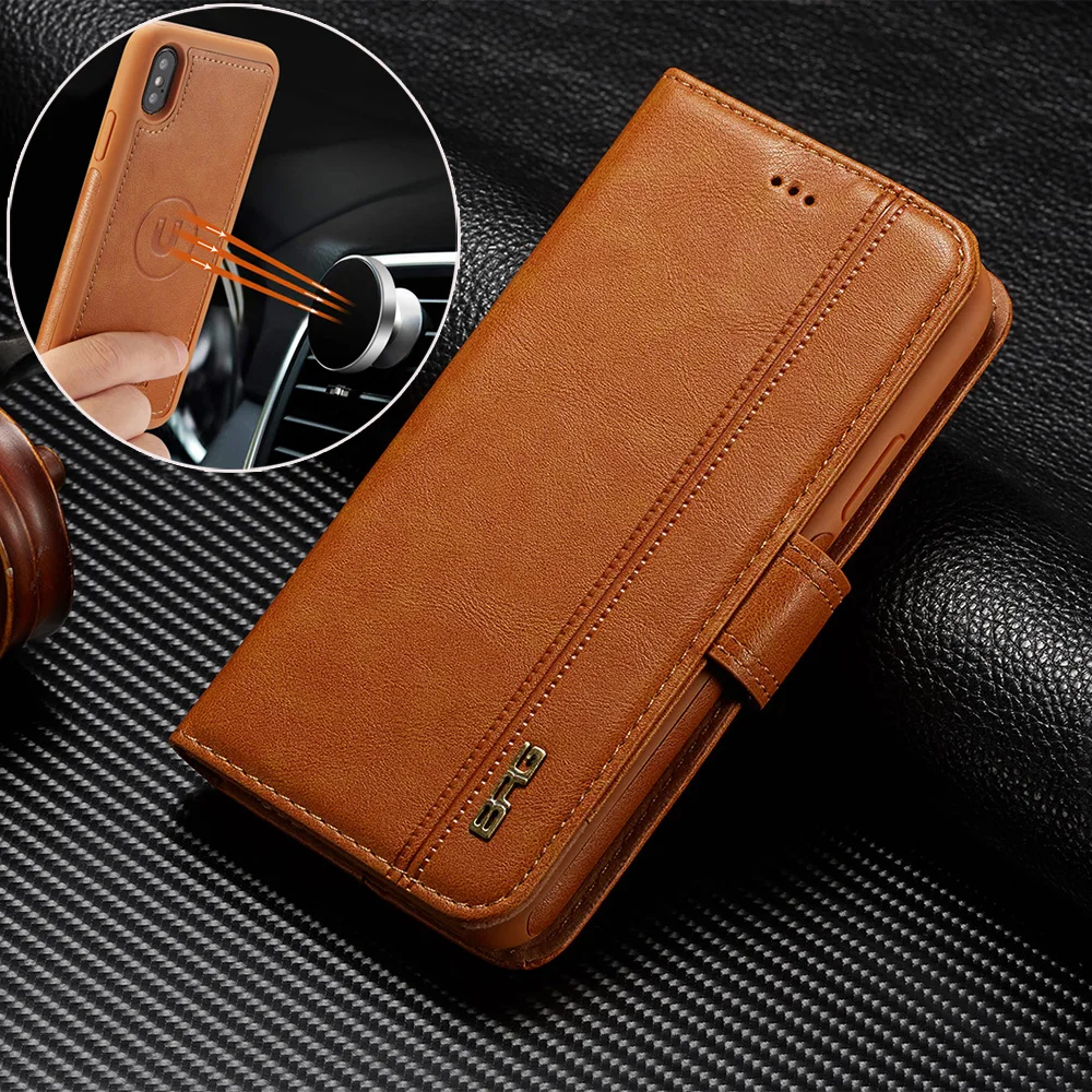 Для iPhone 11 X XS Max XR 8 7 6S Plus Samsung S9 S20 + кожаный кошелек держатель для карт откидной