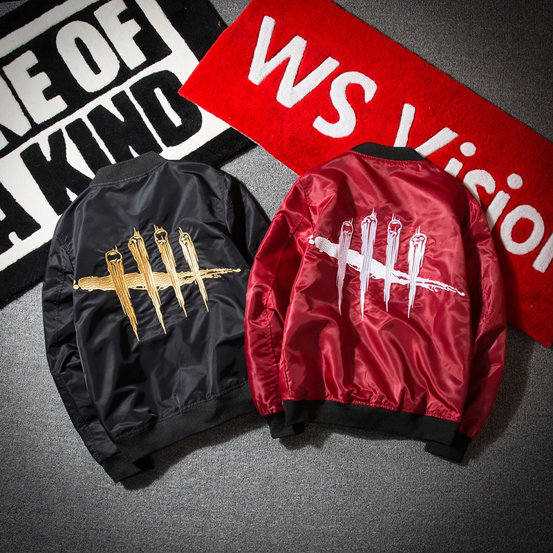 2017 Весенняя Черная куртка-бомбер летная пилот уличная мужская молния куртки