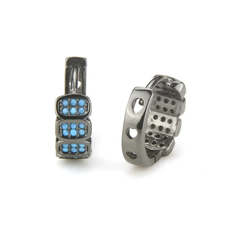 BSWEET Black copper blue 24 stone ring earrings ladies fashion party simple classic wild decorative jewelry | Украшения и