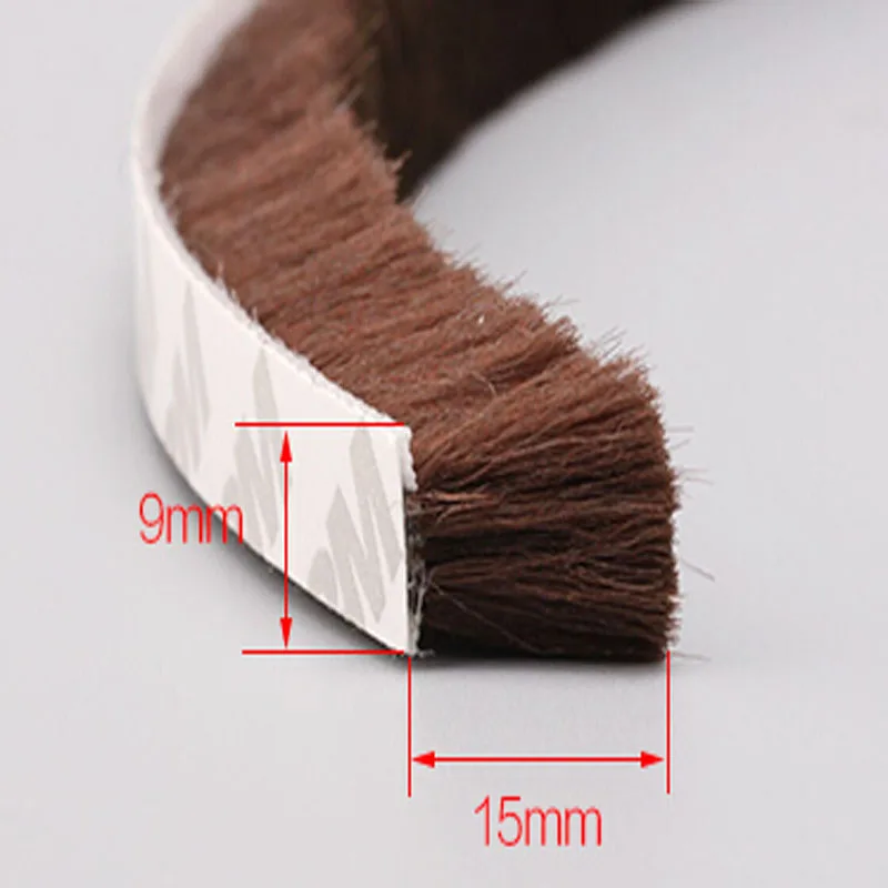 9 мм x 15 самоклеющиеся Резиновые пыле алюминиевого окна дверная лента щетка