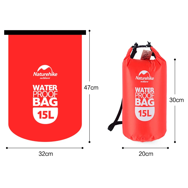 NatureHike открытый 15L Водонепроницаемый сухой мешок Плавание ПВХ сумка Кемпинг
