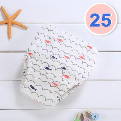 Reusable Baby Potty Training Pants Waterproof Infant Boys Girls Underwear Panties Cotton Washable Nappies Cloth Diapers - Цвет: 25