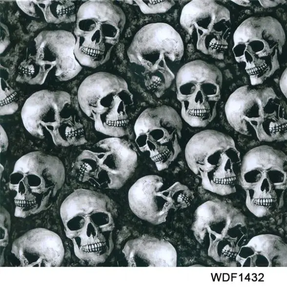 Декоративный материал WDF12280 10 ширина квадрата 1m Фотографическая пленка с черепом