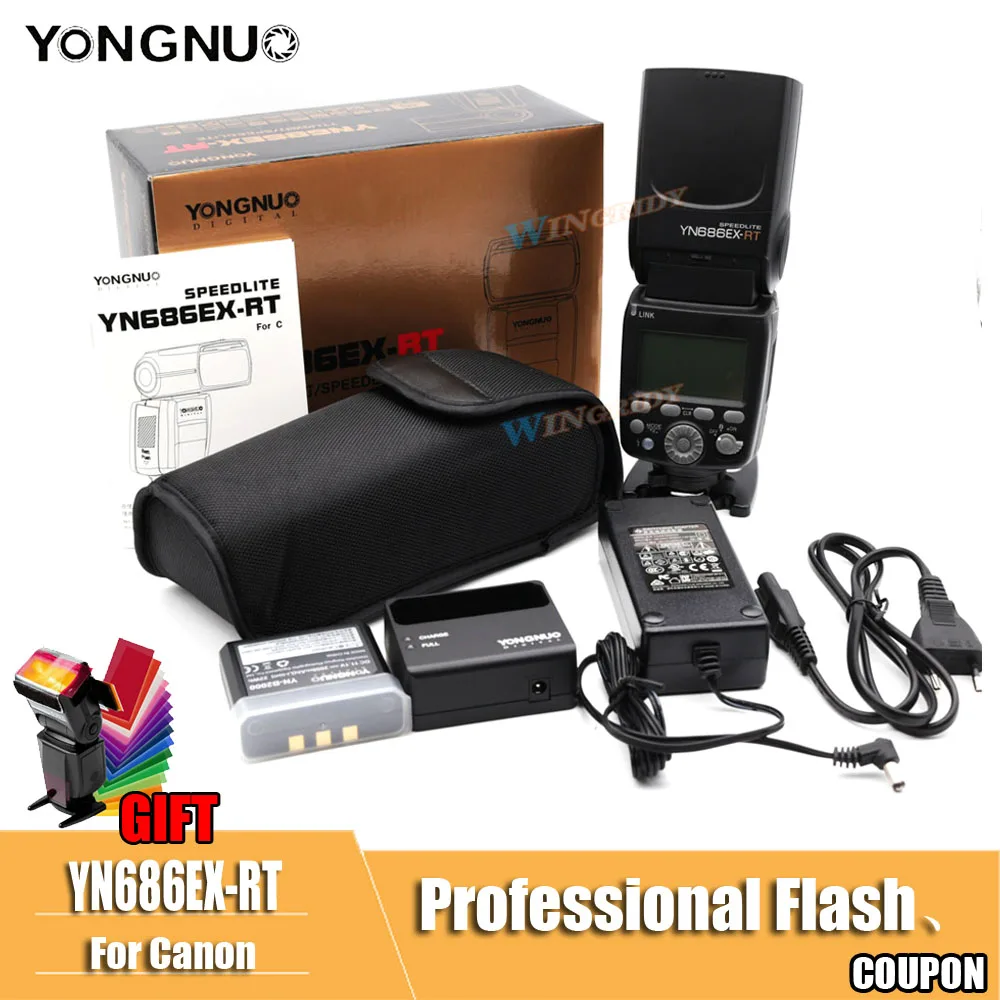 Yongnuo YN686EX RT Вспышка Speedlite с литий ионным аккумулятором 2000 мАч GN60 2 4G беспроводной HSS