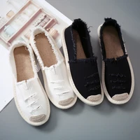 woman flat slip on canvas summer strap loafers straw espadrilles 2020 ladies casual comfort slip on lazy shoes female fashion