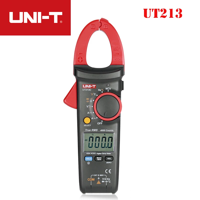 UNI T UT213C AC DC 400A цифровой клещи истинный RMS Амперметр