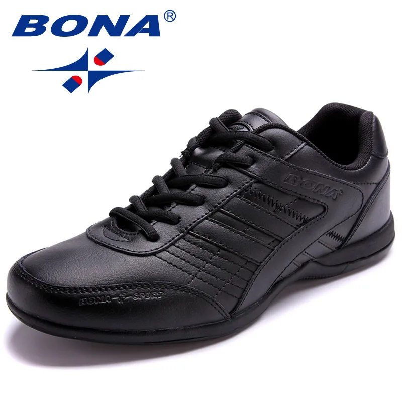 BLACK BONA/Новинка; популярные Стильные мужские кроссовки для бега; прогулочная беговая Обувь На Шнуровке; кроссовки; светильник; спортивная обувь; Быстрая - Цвет: BLACK
